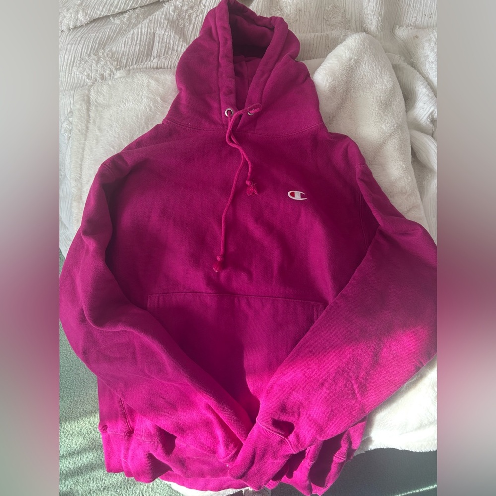 Hot Pink Women’s Champion Reverse Weave Thick Hoodie